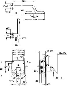 Душевая система Grohe Eurocube 25239000 хром купить в интернет-магазине сантехники Sanbest
