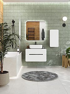 Тумба с раковиной Art&Max AM-Genova-800-2C-SO-LN/AM-78109 Бетон лофт натуральный для ванной в интернет-магазине Sanbest