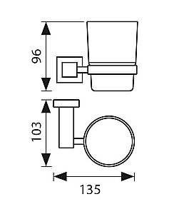 Стакан Kaiser KH-2305 хром купить в интернет-магазине сантехники Sanbest