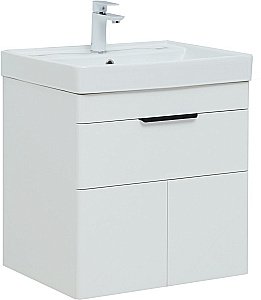 Тумба с раковиной Aquanet Ирис new 60 белый глянец для ванной в интернет-магазине Sanbest