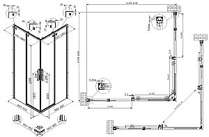 Душевой уголок Vincea Ultima 100х100 VSS-7UL1010CLGM стекло прозрачное/профиль вороненая сталь купить в интернет-магазине Sanbest