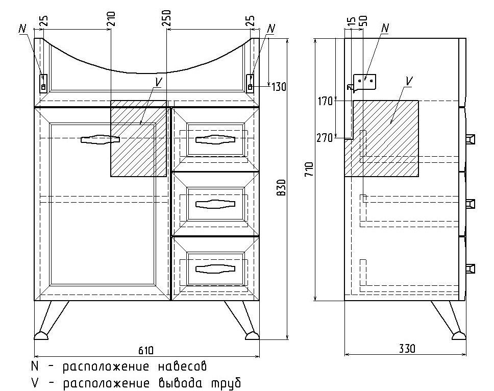 Тумба с раковиной Rush Fiji 65 FIS18165W белая для ванной в интернет-магазине Sanbest