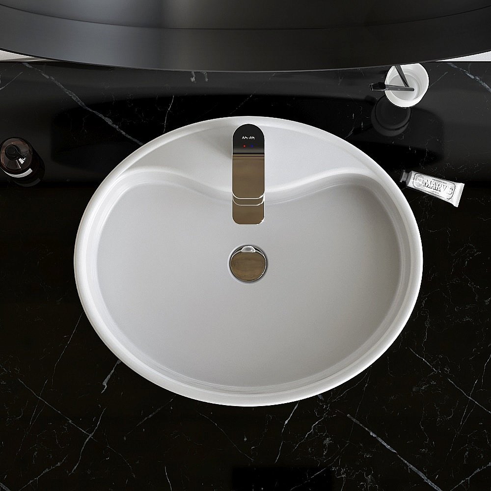 Раковина накладная AM.PM Func 56 M8FWCC20561WG белая купить в интернет-магазине Sanbest