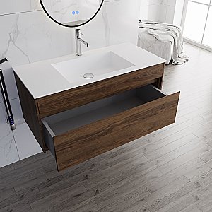 Тумба с раковиной Vincea Chiara 100 VMC-2C100CO/VCB-13100W тёмный дуб/раковина белая для ванной в интернет-магазине Sanbest