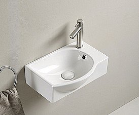 Раковина подвесная Gid N9276L белый чаша слева купить в интернет-магазине сантехники Sanbest