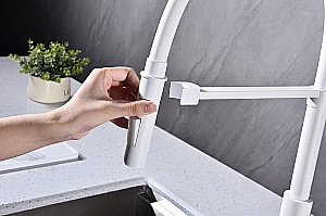 Смеситель для кухни Paulmark Halt Ha214021-WH белый матовый купить в интернет-магазине сантехники Sanbest