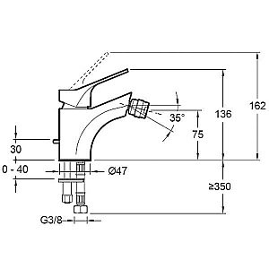 Cмеситель для биде Jacob Delafon BRIVE E75763-CP купить в интернет-магазине сантехники Sanbest