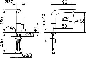 Смеситель для раковины KEUCO EDITION 400 51505010100 хром купить в интернет-магазине сантехники Sanbest