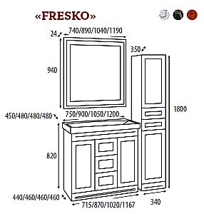 Зеркало Misty Fresko 90x94 краколет красный патина в ванную от интернет-магазине сантехники Sanbest