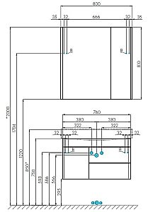 Тумба с раковиной Акватон Беверли 80 белая глянцевая для ванной в интернет-магазине Sanbest