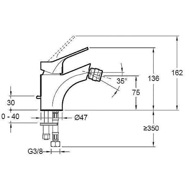 Cмеситель для биде Jacob Delafon BRIVE E75763-CP купить в интернет-магазине сантехники Sanbest