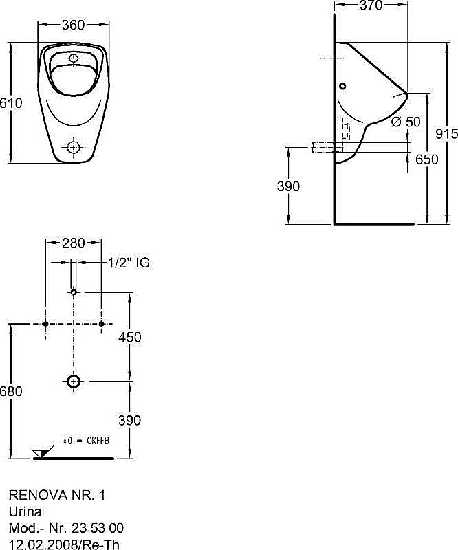 Писсуар Geberit Renova Nr.1 235300000 белый купить в интернет-магазине Sanbest