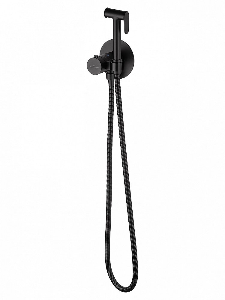 Смеситель с гигиеническим душем и термостатом встраиваемый WONZON & WOGHAND, Черный матовый (WW-88829909-MB) купить в интернет-магазине сантехники Sanbest