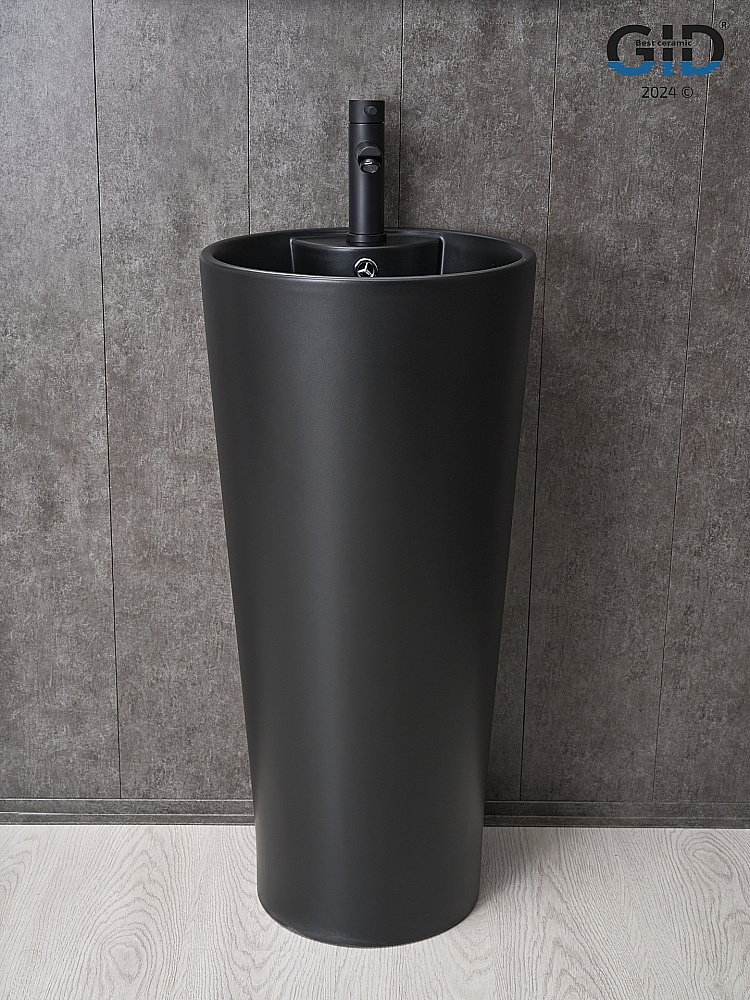 Раковина напольная Gid Nb131bm черная купить в интернет-магазине Sanbest
