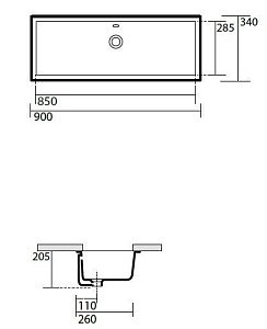 Раковина врезная Kerasan Arredo Slim 0230 90 купить в интернет-магазине Sanbest