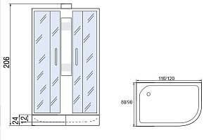 Душевая кабина Мономах МЗ 24 120x80 без крыши купить в интернет-магазине Sanbest