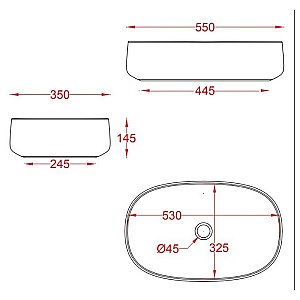 Раковина накладная Artceram Cognac 55 COL003 19 00 Ombra Bruciata купить в интернет-магазине Sanbest