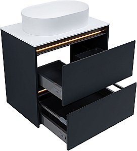 Тумба с раковиной Allen Brau Activity 70 1.34011.AM антрацит матовый/олива брашированная для ванной в интернет-магазине Sanbest