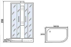 Душевая кабина Мономах МЗ 24 120x80 без крыши купить в интернет-магазине Sanbest