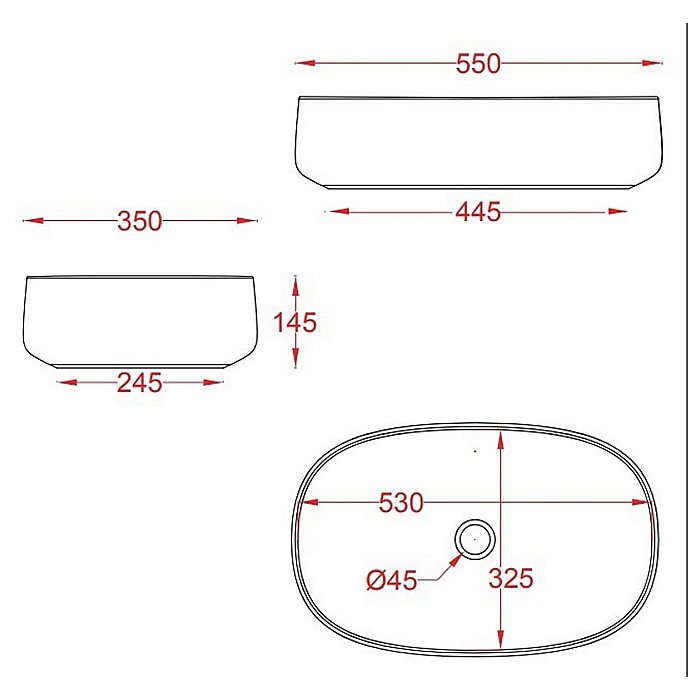 Раковина накладная Artceram Cognac 55 COL003 19 00 Ombra Bruciata купить в интернет-магазине Sanbest