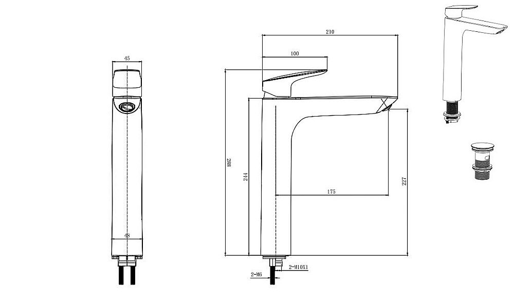 Смеситель для раковины Aquatek Вега AQ1005CR хром купить в интернет-магазине сантехники Sanbest