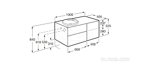 Тумба с раковиной Roca Beyond 851408402 100 городской дуб для ванной в интернет-магазине Sanbest