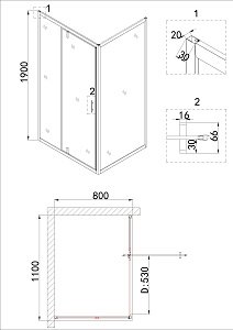 Душевой уголок Niagara Nova NG-43-11AG-NG-A80G 110x80 купить в интернет-магазине Sanbest