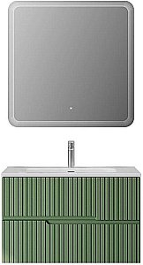 Тумба с раковиной Cezares DUET-N 80 DUET-N-800-2C-SO-PS-P фисташковый софт для ванной в интернет-магазине Sanbest