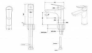 Смеситель для раковины Bravat Rhein F1429564BW-9-ENG купить в интернет-магазине сантехники Sanbest