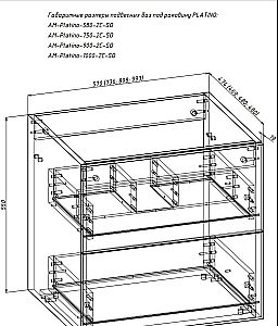 Тумба с раковиной Art&Max Platino 90 Серый Матовый для ванной в интернет-магазине Sanbest