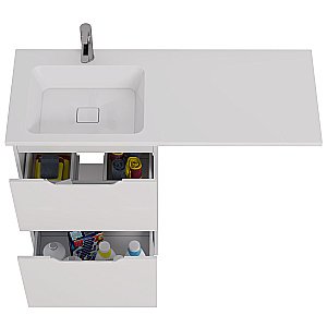 Тумба с  раковиной напольная Dreja BONA 60/120 белый глянец для ванной в интернет-магазине Sanbest