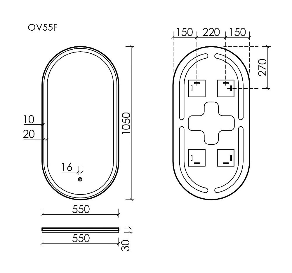Зеркало Sancos Oval OV55F зеркальное в ванную от интернет-магазине сантехники Sanbest