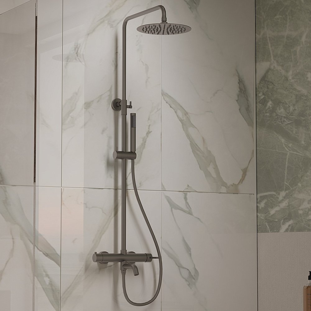 Душевая система Vincea Villa VSFS-1VL1GM вороненая сталь купить в интернет-магазине сантехники Sanbest