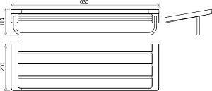 Полка для полотенец с держателем RAVAK 10° TD 330 63 см купить в интернет-магазине сантехники Sanbest