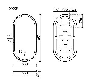 Зеркало Sancos Oval OV55F зеркальное в ванную от интернет-магазине сантехники Sanbest