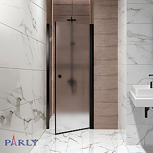 Душевая дверь Parly 70 DE70BF стекло матовое/профиль черный матовый купить в интернет-магазине Sanbest