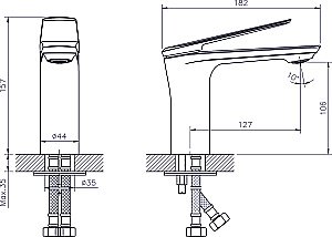 Смеситель для раковины Rush Bering BE5535-11 купить в интернет-магазине сантехники Sanbest
