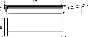 Полка для полотенец с держателем RAVAK 10° TD 330 63 см купить в интернет-магазине сантехники Sanbest