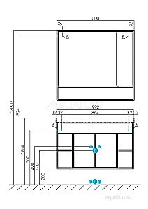 Тумба с раковиной Акватон Флай 100 белый/дуб крафт для ванной в интернет-магазине Sanbest