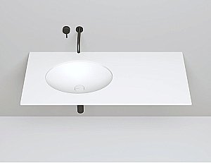 Раковина врезная снизу столешницы Salini MAREA 11 1802211M 55 из искусственного камня S-Stone, белая матовая купить в интернет-магазине Sanbest