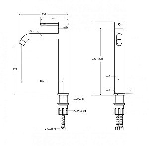 Смеситель для раковины Cezares RELAX-LC1-NOP-W0 черный матовый купить в интернет-магазине сантехники Sanbest