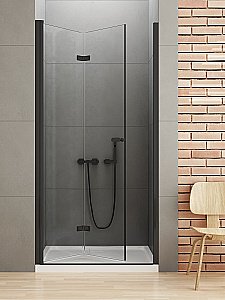 Душевая дверь NEW TRENDY NEW SOLEO BLACK D-0221A/D-0222A 80 стекло прозрачное/профиль черный купить в интернет-магазине Sanbest