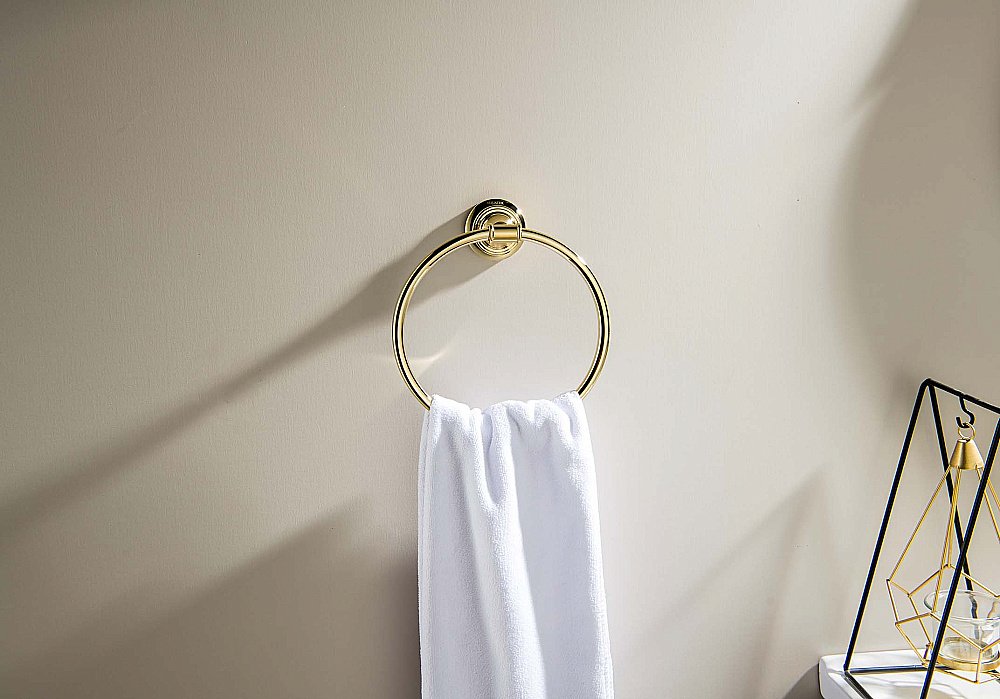 Полотенцедержатель-кольцо Aquatek Классик AQ4512PG золото полированное купить в интернет-магазине сантехники Sanbest