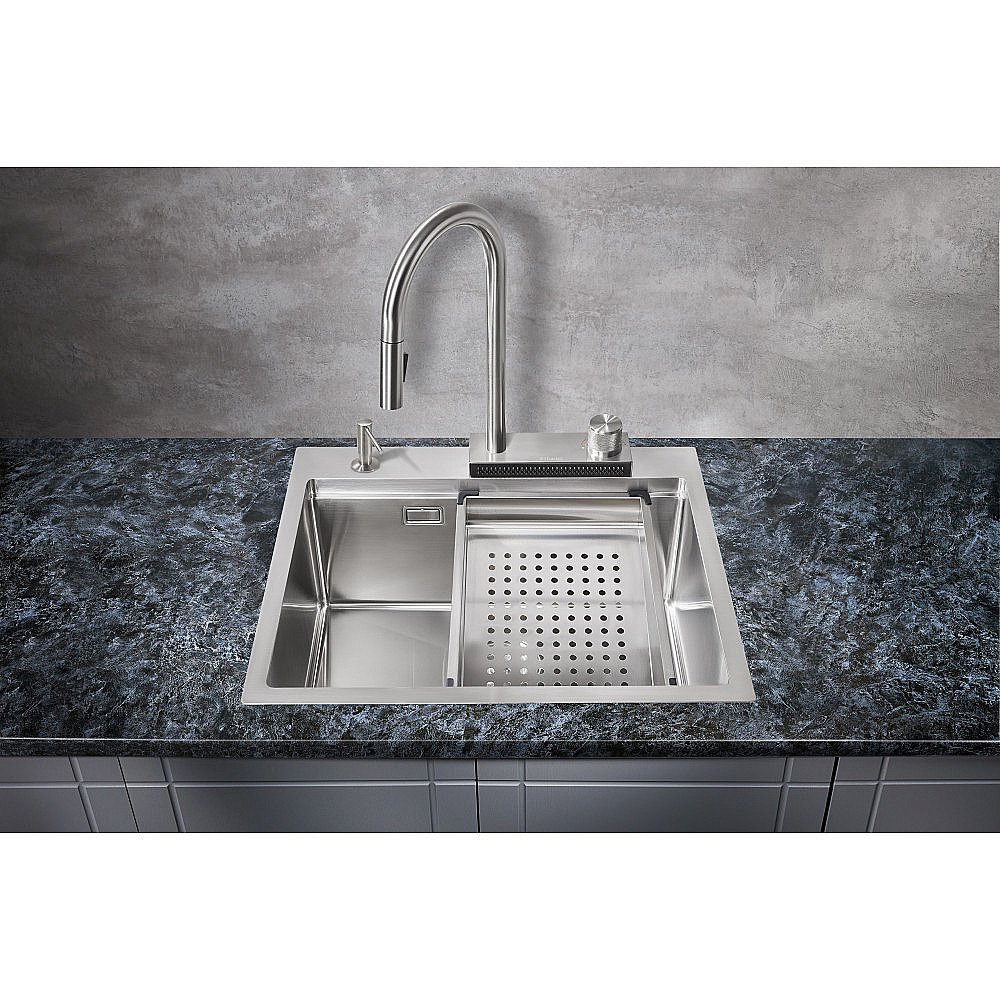 Мойка кухонная Milacio Denia 57 Steel MC.77400 нержавеющая сталь купить в интернет-магазине сантехники Sanbest