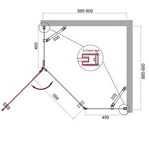 Душевой уголок BelBagno KRAFT P-1 90x90 прозрачный/хром купить в интернет-магазине Sanbest