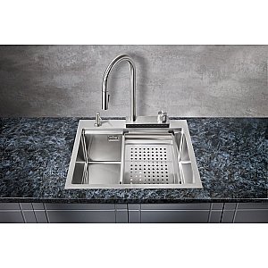 Мойка кухонная Milacio Denia 57 Steel MC.77400 нержавеющая сталь купить в интернет-магазине сантехники Sanbest