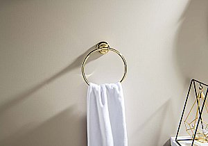 Полотенцедержатель-кольцо Aquatek Классик AQ4512PG золото полированное купить в интернет-магазине сантехники Sanbest