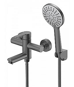 Смеситель для ванны Agger Easy A3121255 с душевым набором, оружейная сталь матовая купить в интернет-магазине сантехники Sanbest