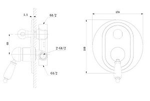 Смеситель для душа Caprigo Adria Uno Metal 02M-551-crm хром купить в интернет-магазине сантехники Sanbest