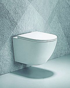 Унитаз подвесной Agger AT03100 белый, с крышкой микролифт, безободковый купить в интернет-магазине Sanbest